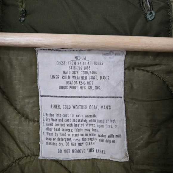 Vintage Quilted Military Liner Jacket - Picture 3 of 9